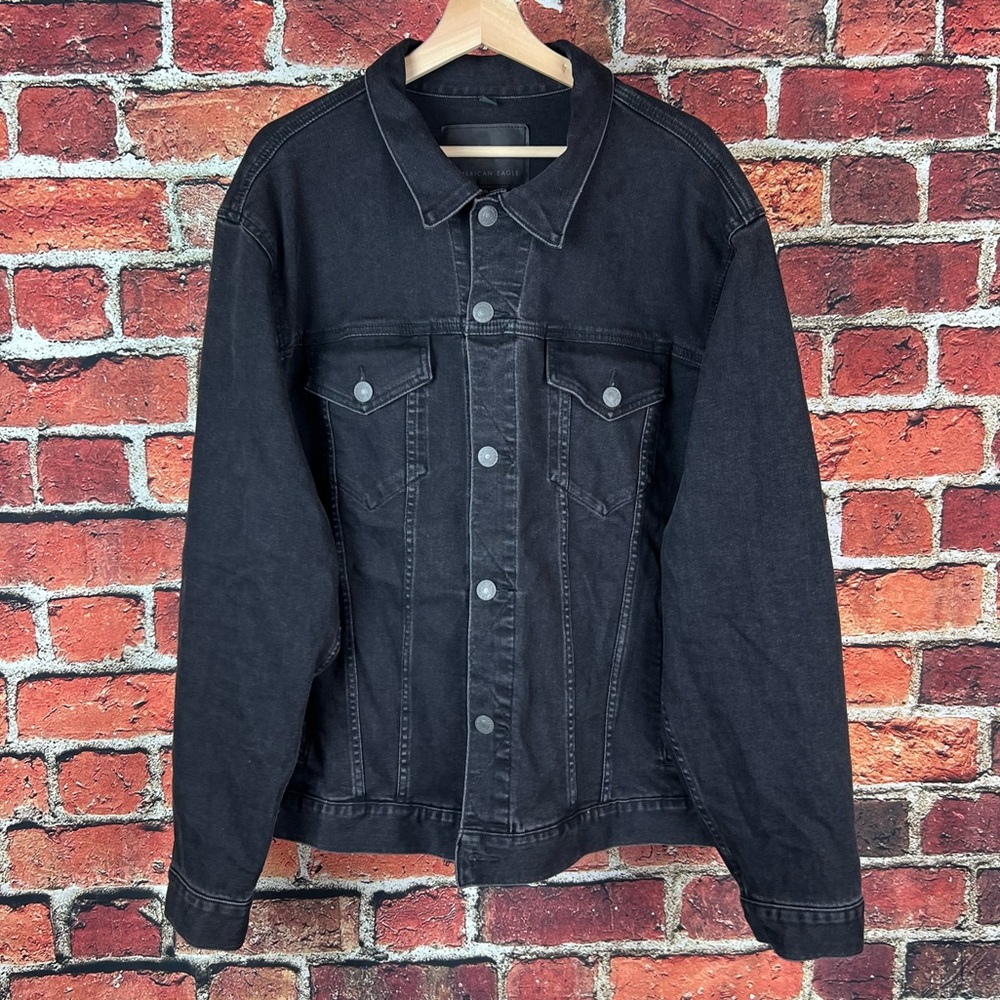 American Eagle Mens Denim Black Jacket XXL